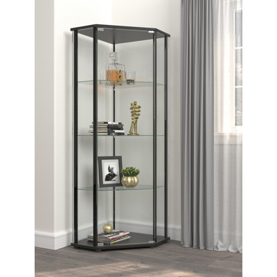 Magallon corner curio cabinet orren ellis hotsell